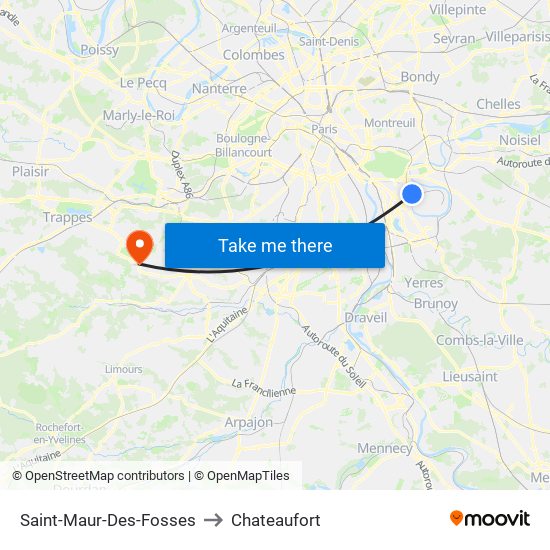 Saint-Maur-Des-Fosses to Chateaufort map
