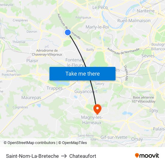 Saint-Nom-La-Breteche to Chateaufort map