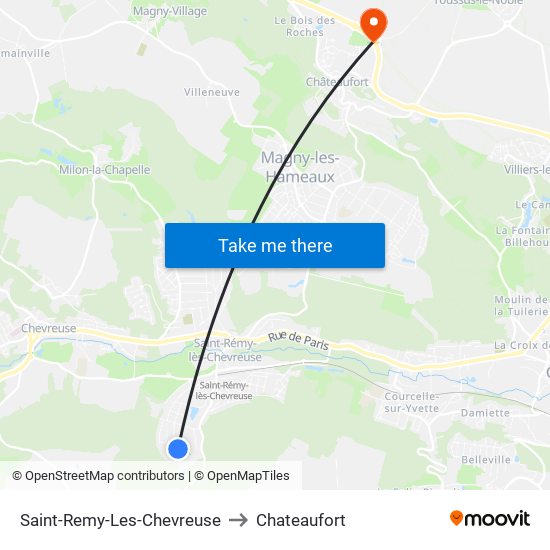 Saint-Remy-Les-Chevreuse to Chateaufort map