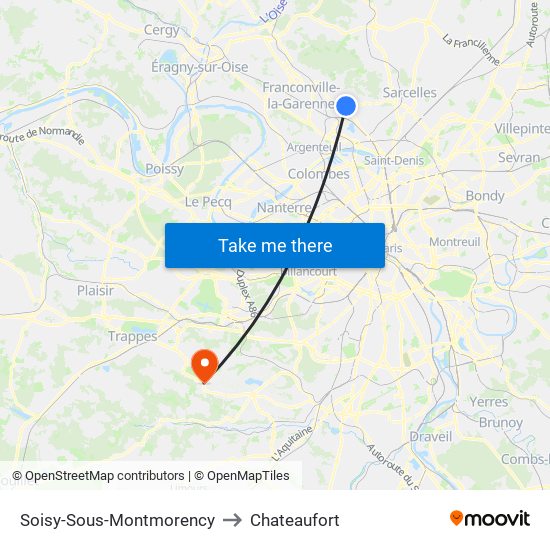 Soisy-Sous-Montmorency to Chateaufort map