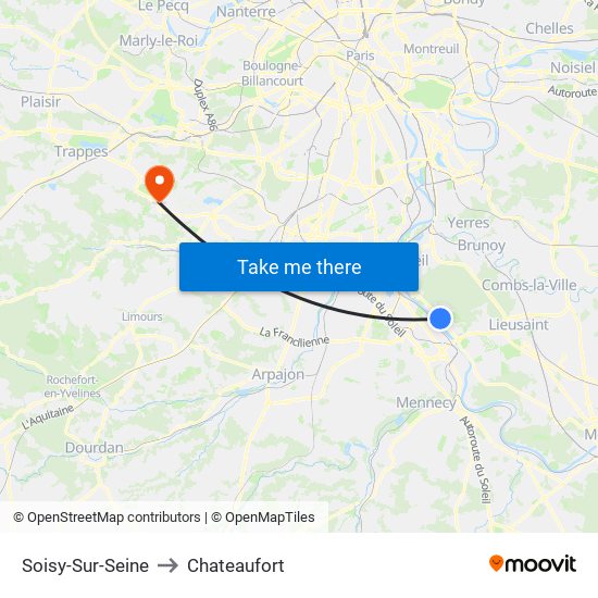 Soisy-Sur-Seine to Chateaufort map
