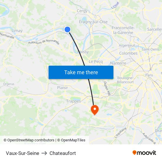 Vaux-Sur-Seine to Chateaufort map