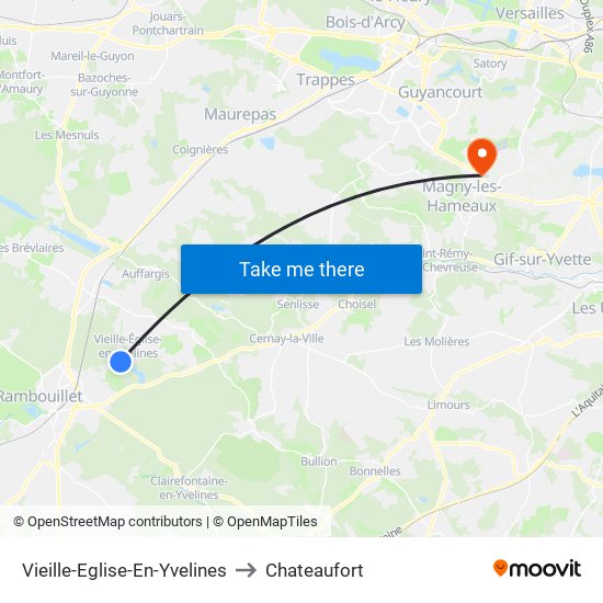 Vieille-Eglise-En-Yvelines to Chateaufort map
