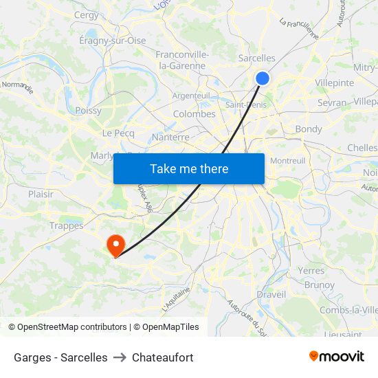Garges - Sarcelles to Chateaufort map