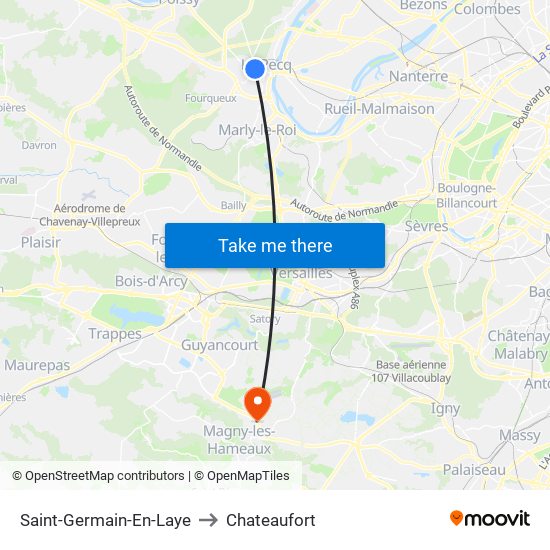 Saint-Germain-En-Laye to Chateaufort map