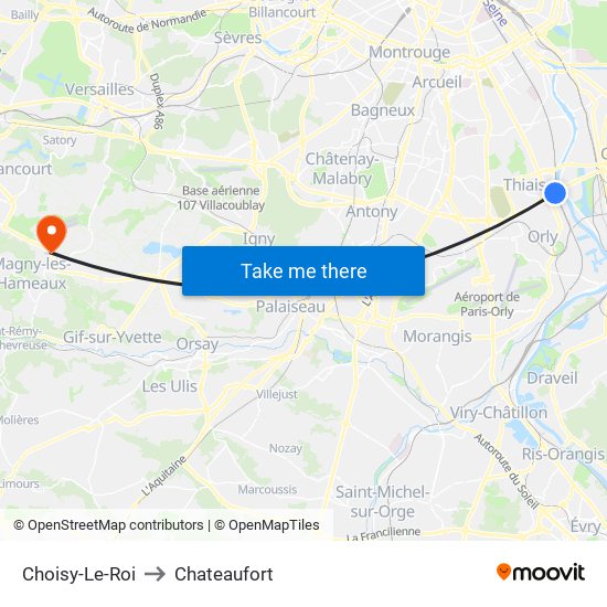 Choisy-Le-Roi to Chateaufort map