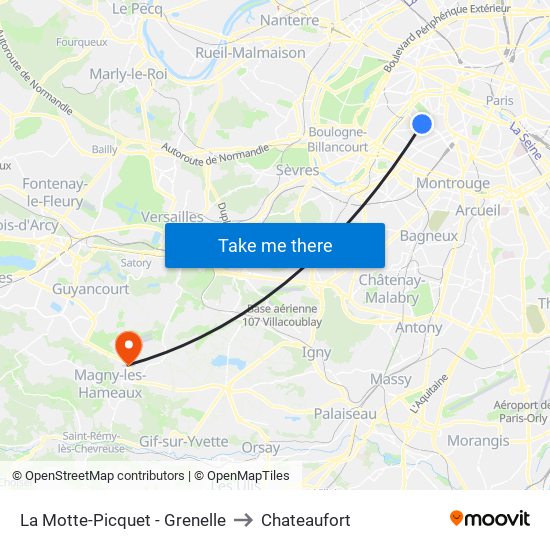 La Motte-Picquet - Grenelle to Chateaufort map