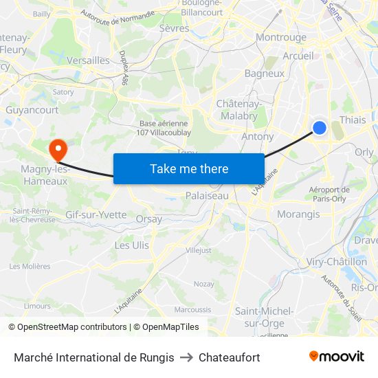 Marché International de Rungis to Chateaufort map