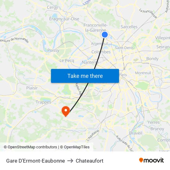 Gare D'Ermont-Eaubonne to Chateaufort map
