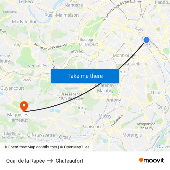 Quai de la Rapée to Chateaufort map