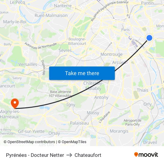 Pyrénées - Docteur Netter to Chateaufort map