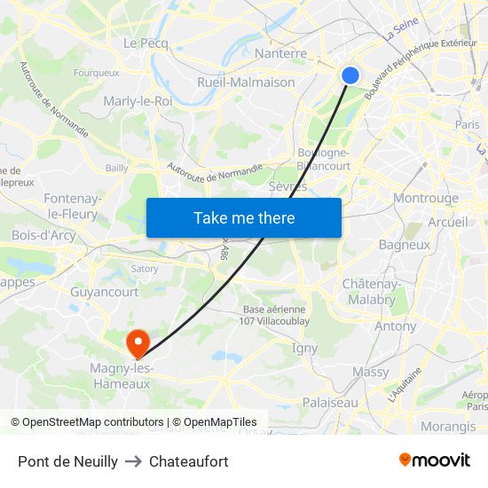 Pont de Neuilly to Chateaufort map