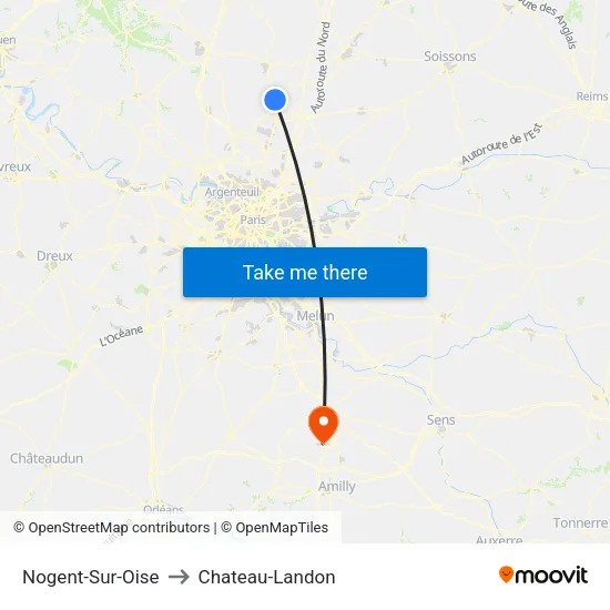 Nogent-Sur-Oise to Chateau-Landon map