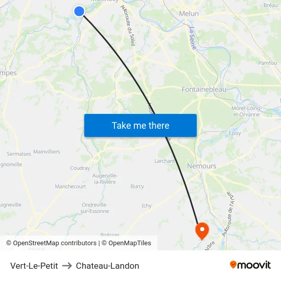 Vert-Le-Petit to Chateau-Landon map