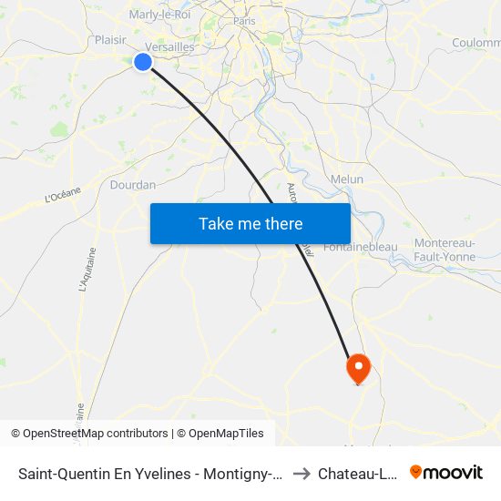 Saint-Quentin En Yvelines - Montigny-Le-Bretonneux to Chateau-Landon map