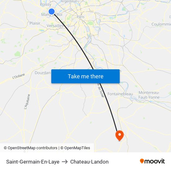 Saint-Germain-En-Laye to Chateau-Landon map