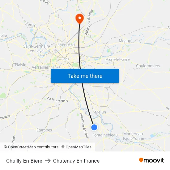 Chailly-En-Biere to Chatenay-En-France map