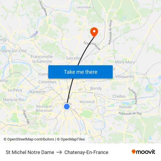 St Michel Notre Dame to Chatenay-En-France map