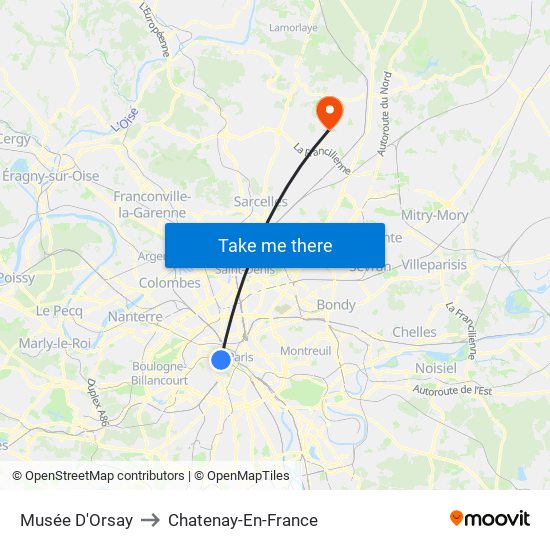 Musée D'Orsay to Chatenay-En-France map
