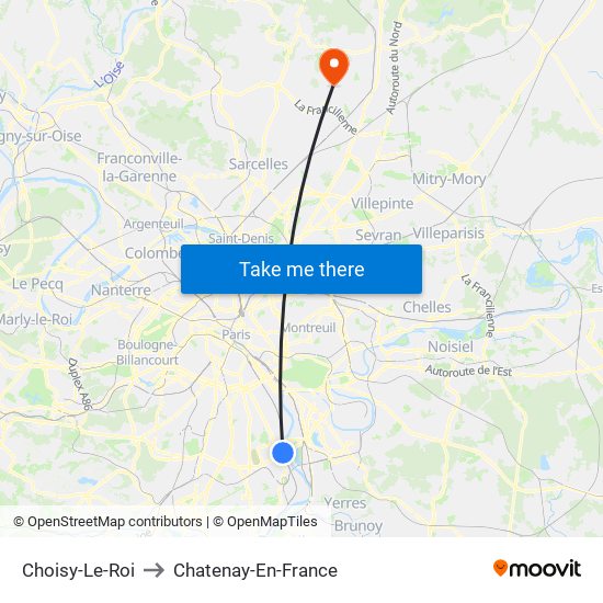 Choisy-Le-Roi to Chatenay-En-France map