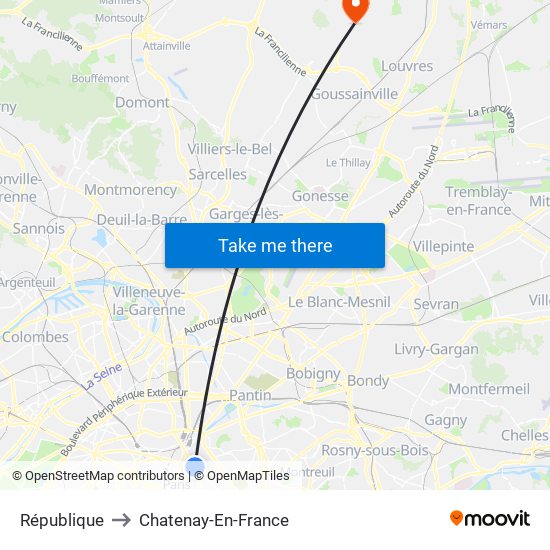 République to Chatenay-En-France map