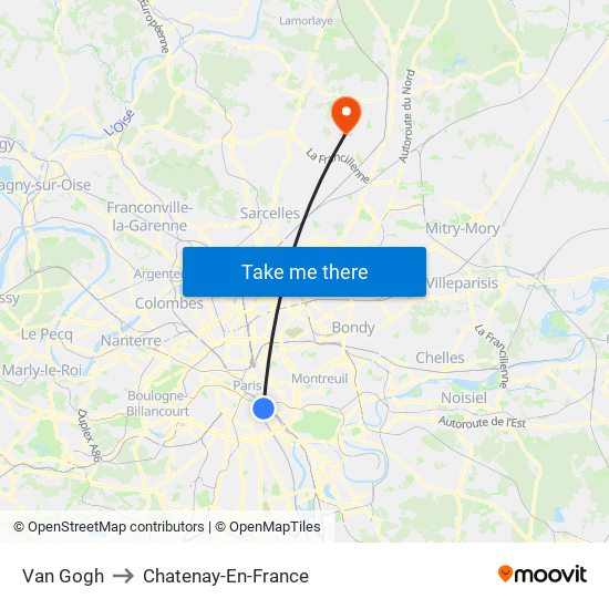 Van Gogh to Chatenay-En-France map