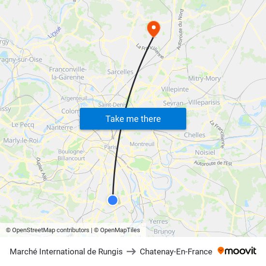 Marché International de Rungis to Chatenay-En-France map