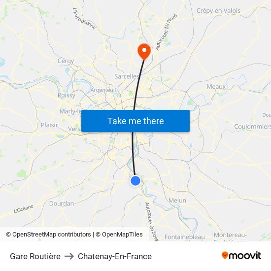 Gare Routière to Chatenay-En-France map