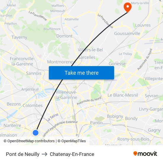 Pont de Neuilly to Chatenay-En-France map