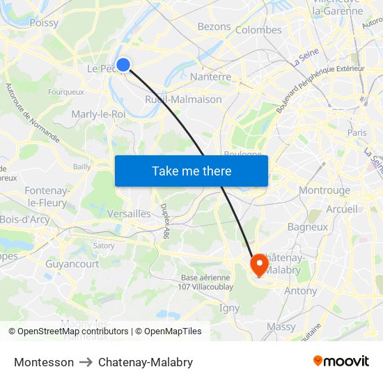 Montesson to Chatenay-Malabry map