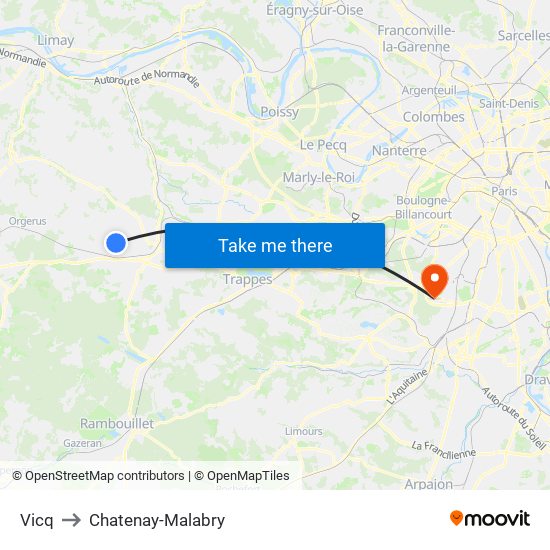 Vicq to Chatenay-Malabry map