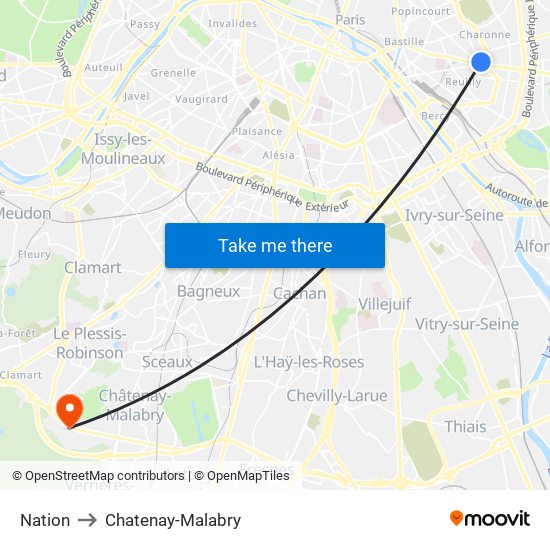 Nation to Chatenay-Malabry map