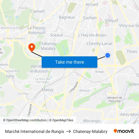 Marché International de Rungis to Chatenay-Malabry map