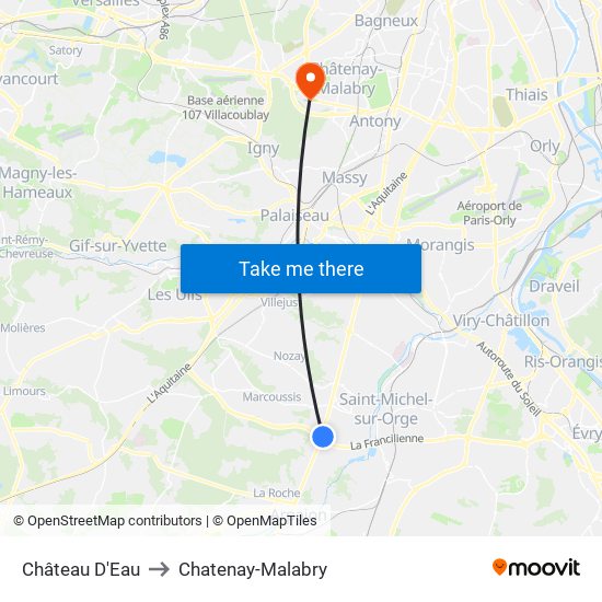 Château D'Eau to Chatenay-Malabry map