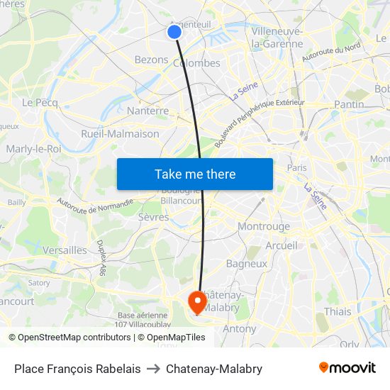 Place François Rabelais to Chatenay-Malabry map