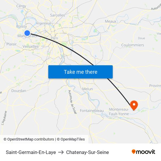 Saint-Germain-En-Laye to Chatenay-Sur-Seine map