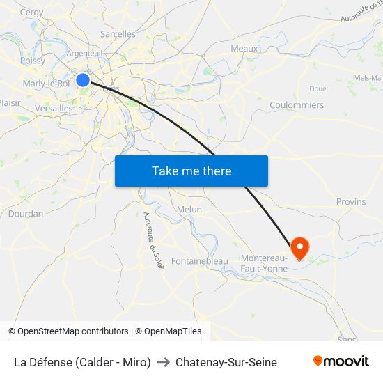 La Défense (Calder - Miro) to Chatenay-Sur-Seine map