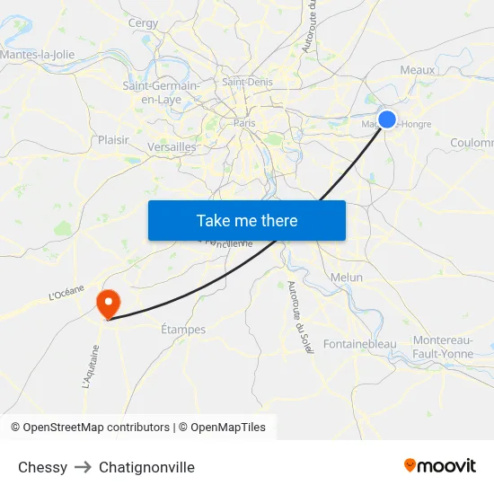 Chessy to Chatignonville map
