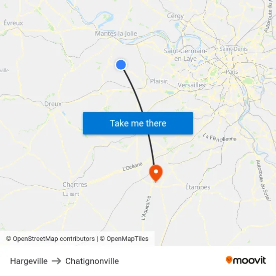 Hargeville to Chatignonville map