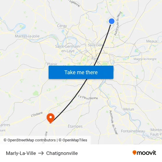 Marly-La-Ville to Chatignonville map