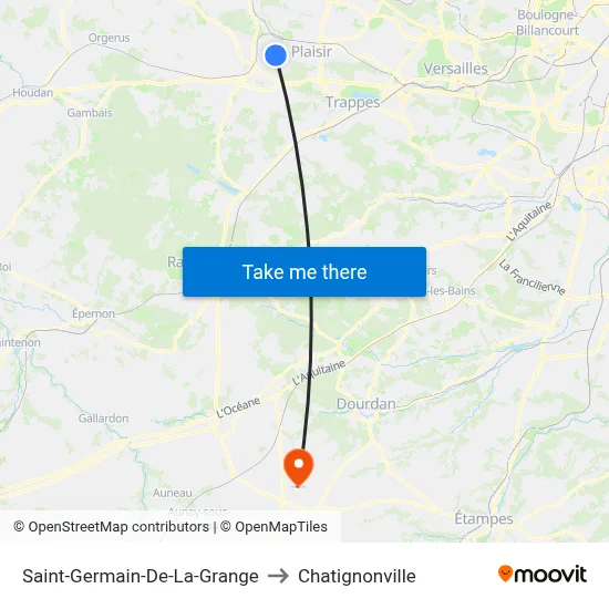 Saint-Germain-De-La-Grange to Chatignonville map