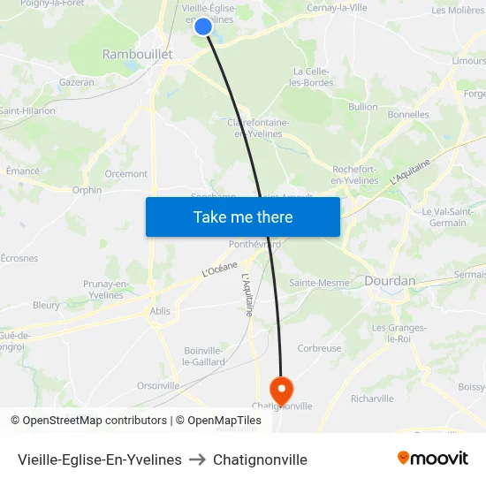 Vieille-Eglise-En-Yvelines to Chatignonville map