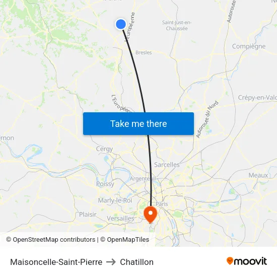 Maisoncelle-Saint-Pierre to Chatillon map