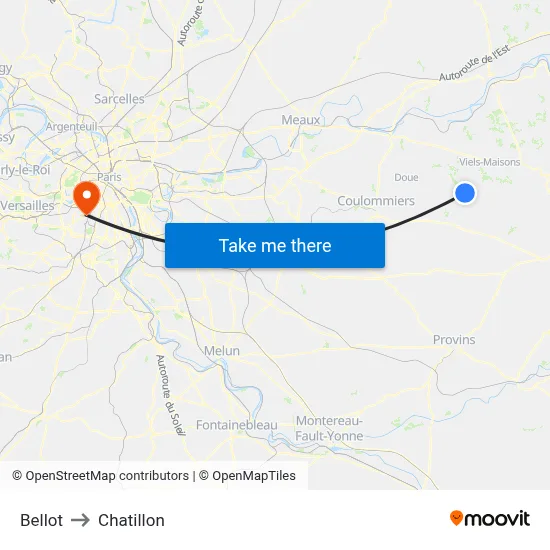 Bellot to Chatillon map