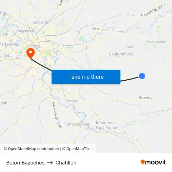 Beton-Bazoches to Chatillon map
