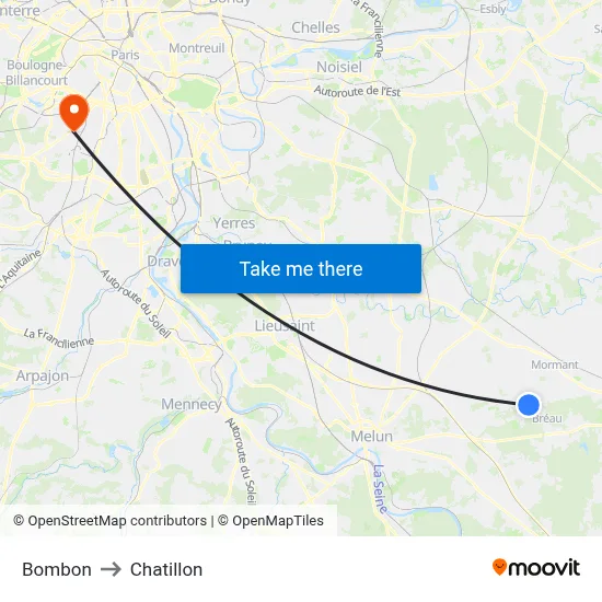 Bombon to Chatillon map