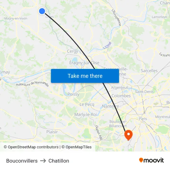 Bouconvillers to Chatillon map