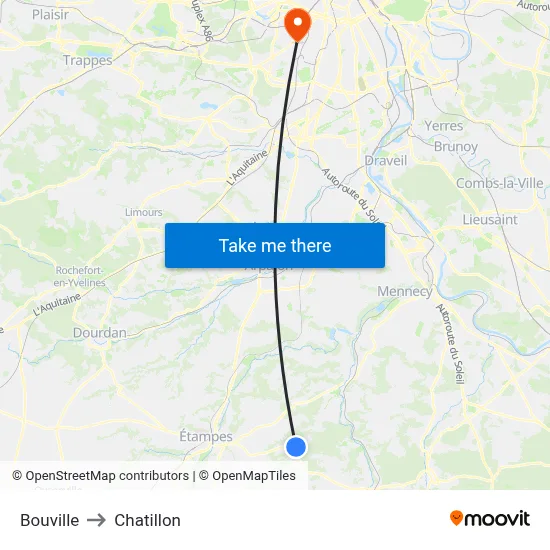 Bouville to Chatillon map