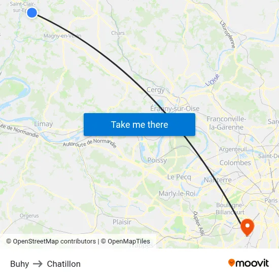 Buhy to Chatillon map