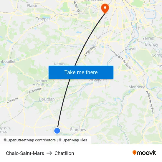 Chalo-Saint-Mars to Chatillon map